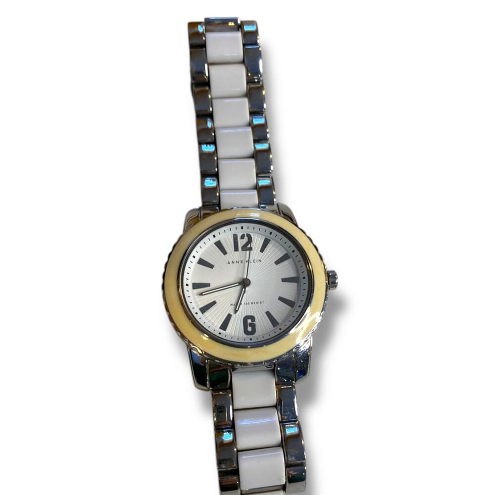 Anne Klein Women'sWhite Dial Stainless Steel Bracelet Watch 40mm AK1195